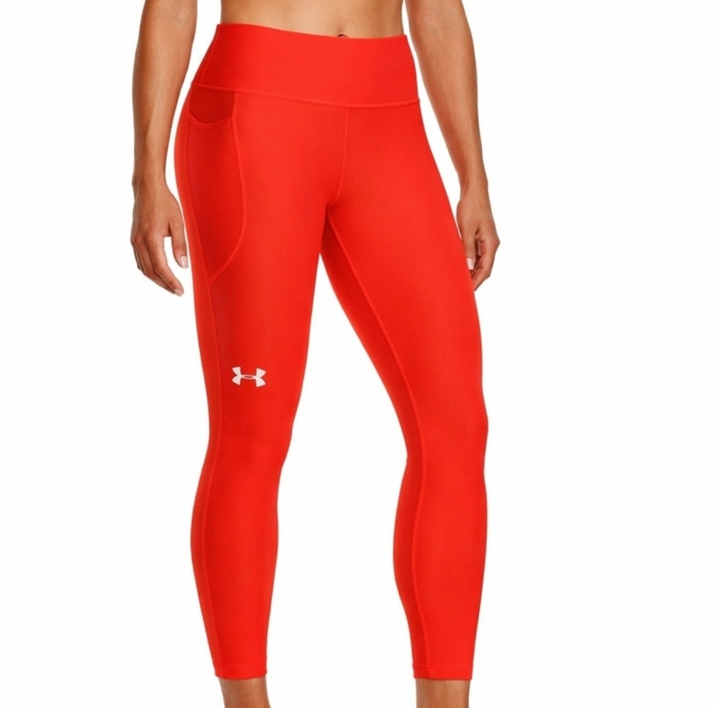 Under Armour Women's Red Fitted High Rise Ankle Leggings - Size Small